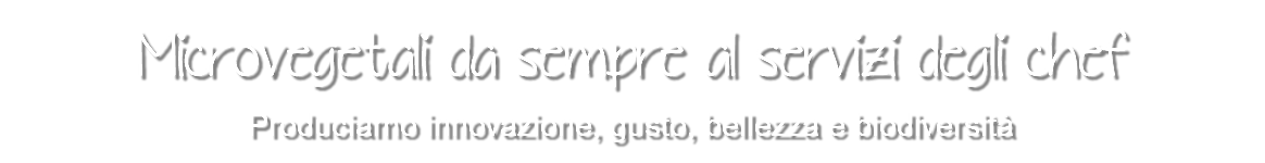 Microvegetali da sempre al servizi degli chef Produciamo innovazione, gusto, bellezza e biodiversità
